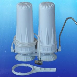 Double Counter Top Water Filter with GAC/KDF cartridge