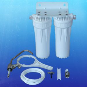 Double Under Counter Water Filter With KDF/GAC Cartridge